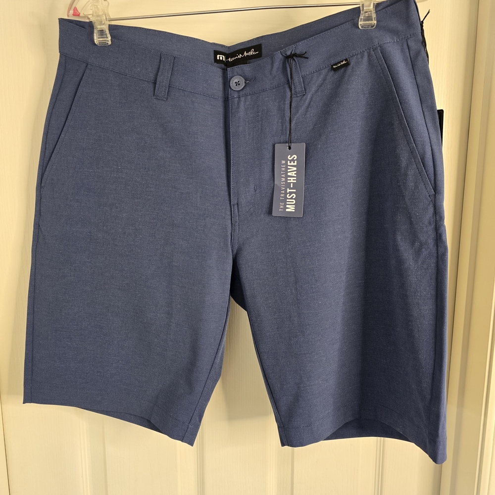 Travis Mathew Blue Flat Front Shorts